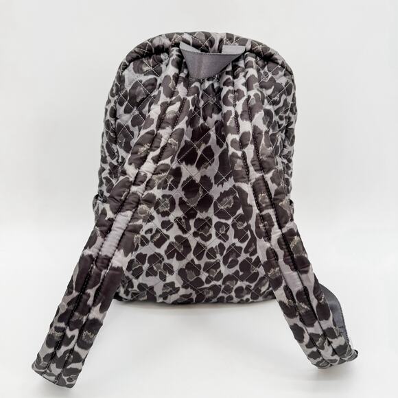 MZ Wallace Backpack Metro Leopard Quilted Top‎ Handle Pocket Nylon Travel Gray - Picture 2 of 9